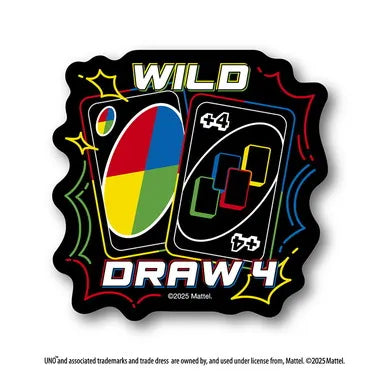 ダイカットステッカーミニ WILD・DRAW4 UNO