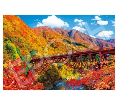 09-053s 秋晴れの黒部峡谷とトロッコ電車-富山