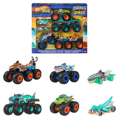 JGD68  ホットウィール モンスタートラック シャーク vs. ダイノ コレクションセット