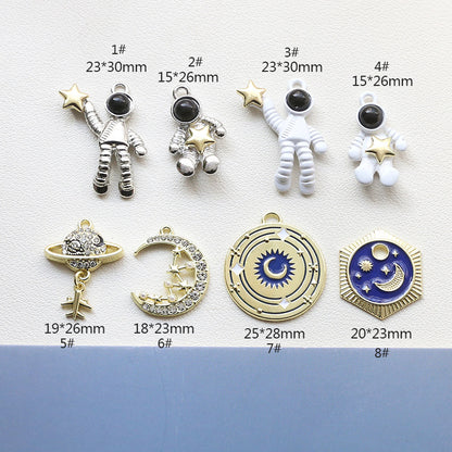 アクセサリーパーツ 宇宙飛行士 ハンドメイド スター 金属チャーム 星 メタルチャーム メタルパーツ