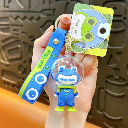 4色  カエルの宇宙飛行士キーホルダー    宇宙飛行士雑貨     カエルアクセサリー   かわいいカエル