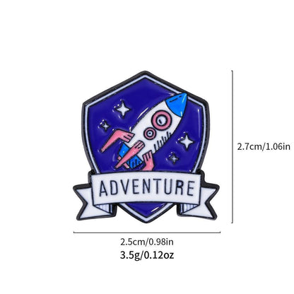 4色  宇宙  ロケット 宇宙飛行士 ブローチ ピンズ バッジ  ブローチ ラペルピン 宇宙関連雑貨