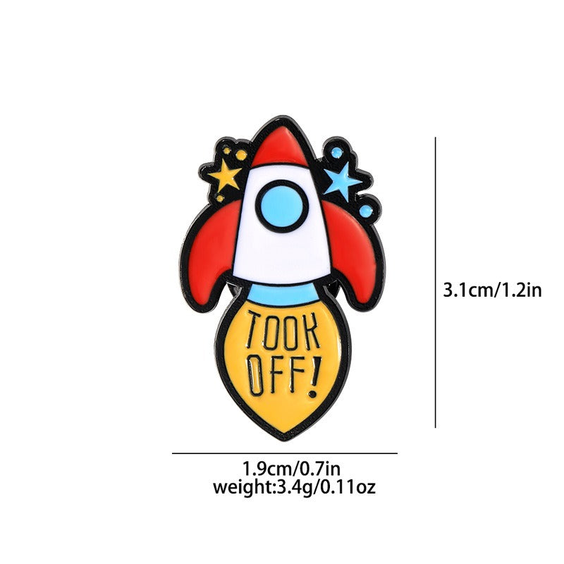 5色  宇宙  ロケット イルカ 宇宙飛行士 ブローチ ピンズ バッジ  ブローチ ラペルピン 宇宙関連雑貨