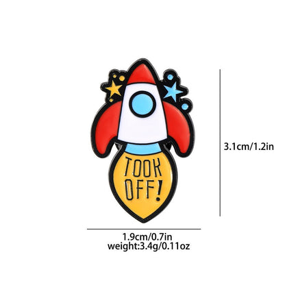 5色  宇宙  ロケット イルカ 宇宙飛行士 ブローチ ピンズ バッジ  ブローチ ラペルピン 宇宙関連雑貨