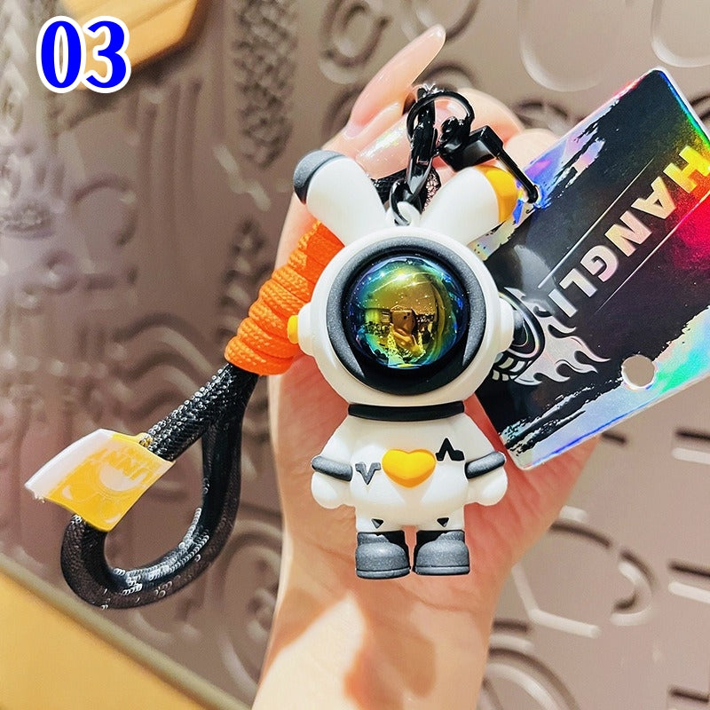 4色 宇宙飛行士キーホルダー  宇宙飛行士のウサギ  うさぎギキーホルダー　宇宙雑貨 バッグチャーム