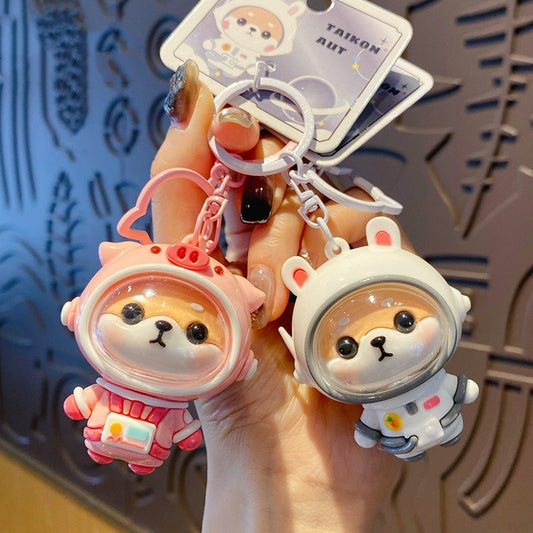 3色 宇宙飛行士キーホルダー  柴犬キーホルダー　宇宙雑貨 バッグチャーム  柴犬雑貨