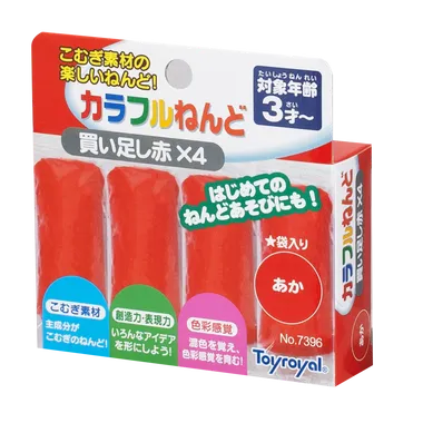 7396 カラフルねんど赤×4