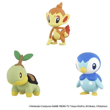 ポケモン30周年記念　モンコレ旅立ちの3匹セット　シンオウ地方
