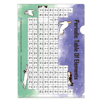 元素ならべネコ元素周期表クリアファイル 夜空 (日本語)