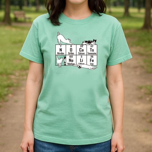 元素ならべ ネコTシャツ [アイスグリーン]