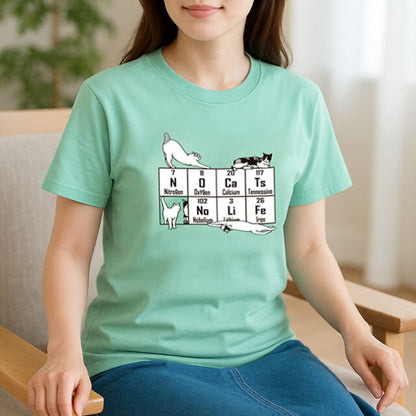元素ならべ ネコTシャツ [アイスグリーン]
