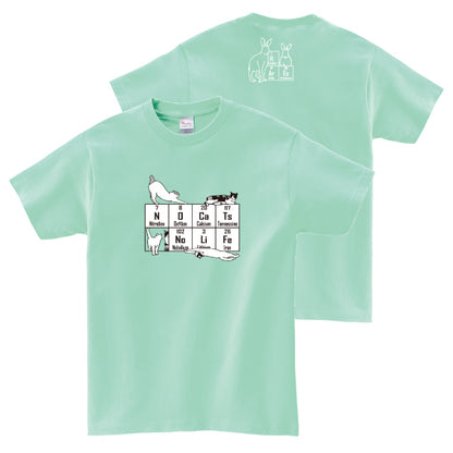 元素ならべ ネコTシャツ [アイスグリーン]