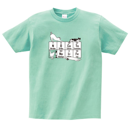 元素ならべ ネコTシャツ [アイスグリーン]