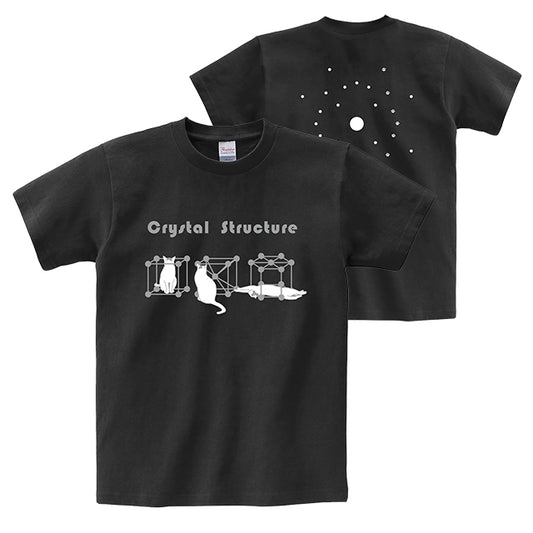 結晶のかたち ネコTシャツ [ブラック]
